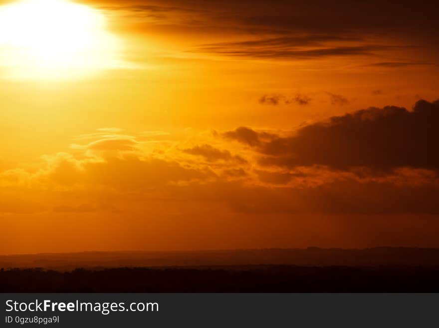 Sky, Afterglow, Red Sky At Morning, Sunset