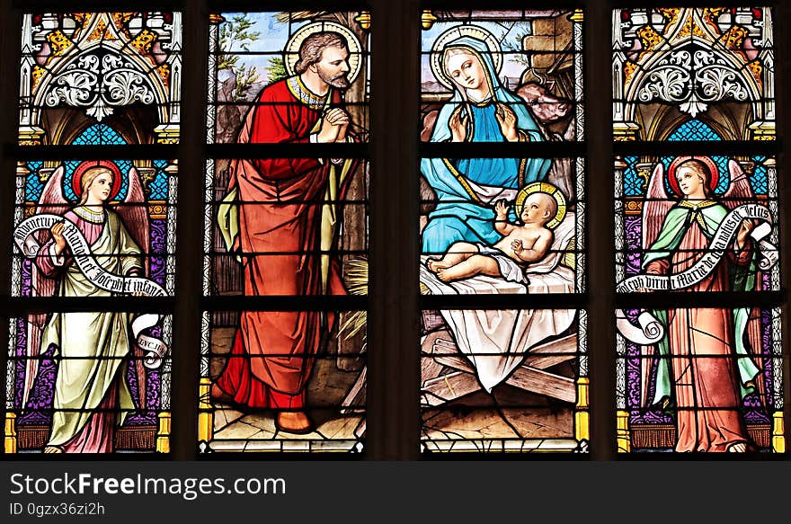 Stained Glass, Window, Glass, Material