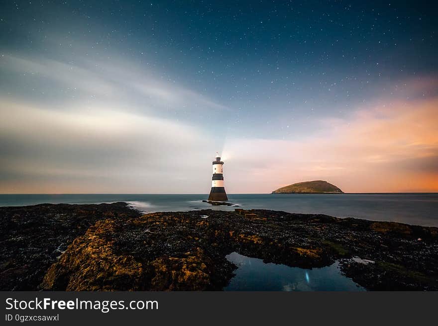 Sky, Sea, Lighthouse, Horizon