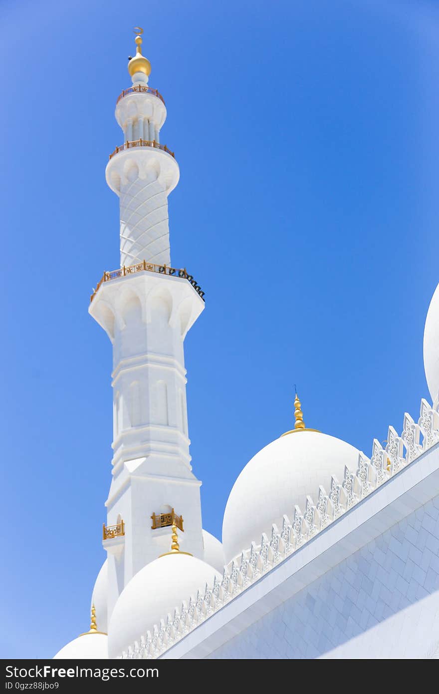 Sheikh Zayed Grand Mosque in Abu Dhabi. It is the largest mosque in UAE and the eighth largest mosque in the world.