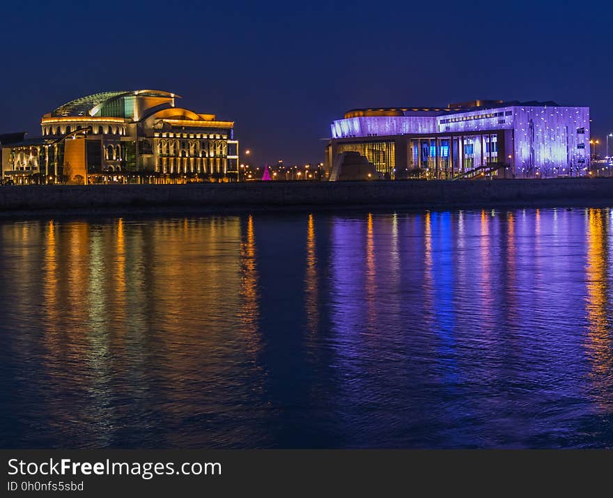 Reflection, Night, Landmark, Water