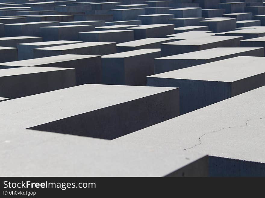 Abstract pattern at Jewish Memorial in Berlin, Germany on sunny day. Abstract pattern at Jewish Memorial in Berlin, Germany on sunny day.