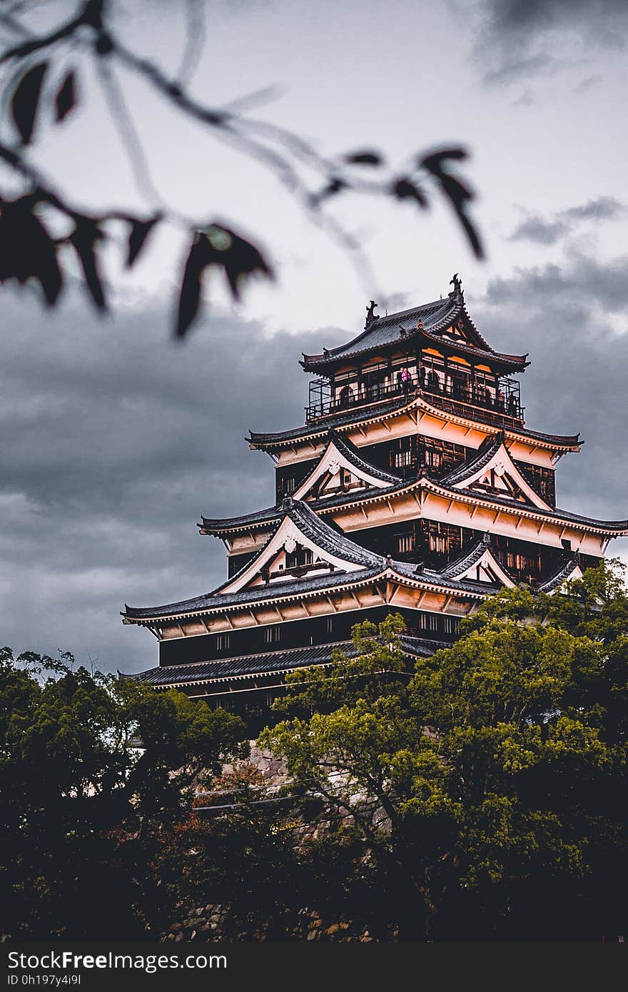 The reproduction of the Hiroshima Castle, also known as the Carp Castle in Hiroshima, Japan.