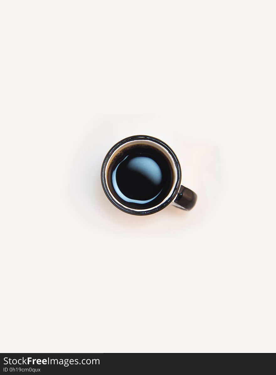 Black Coffee on Black White Ceramic Cup