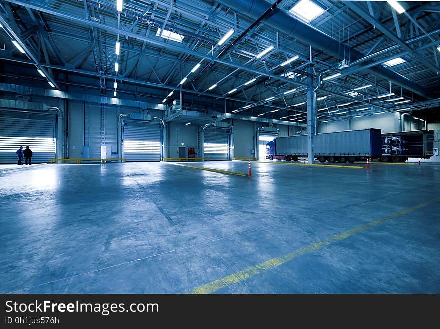 Interior of Empty Parking Lot