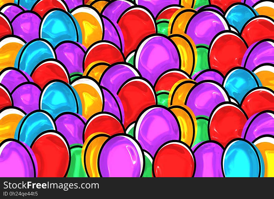 Purple, Easter Egg, Heart, Pattern