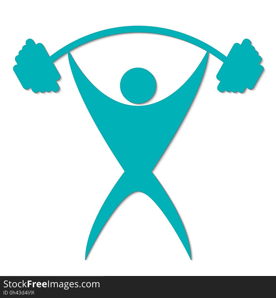 Man With A Barbell On White Background Logo