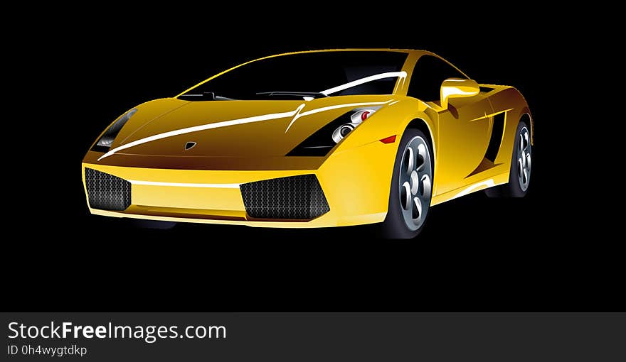 Car, Sports Car, Vehicle, Yellow