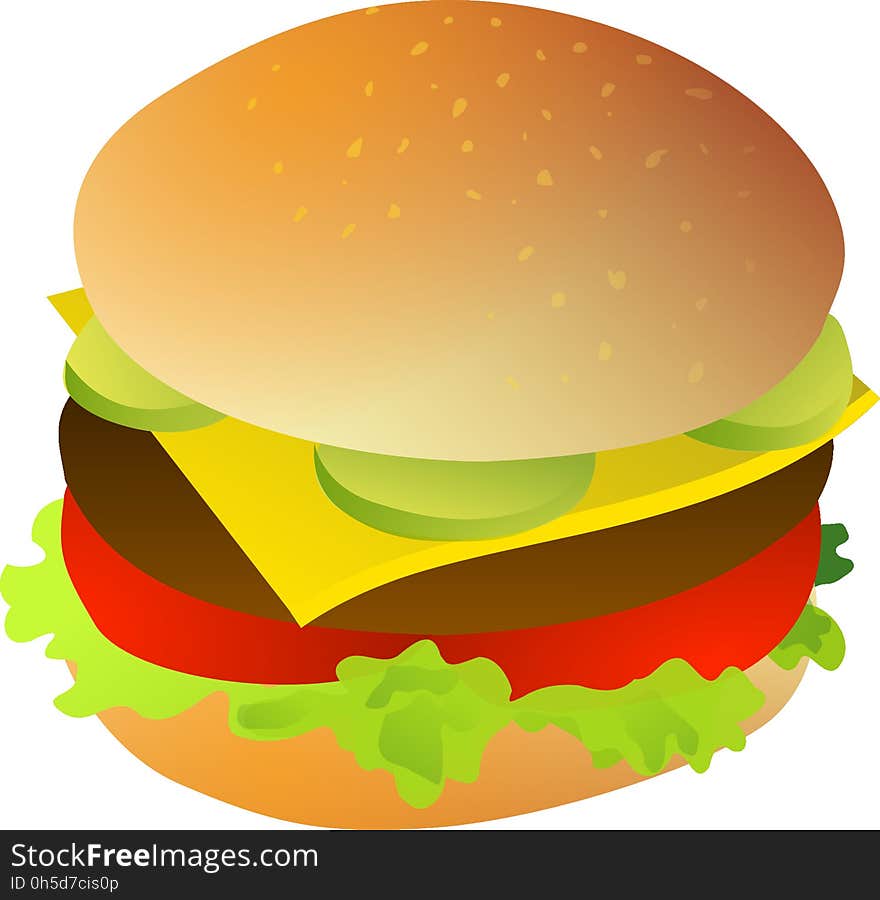 Hamburger, Cheeseburger, Food, Fast Food