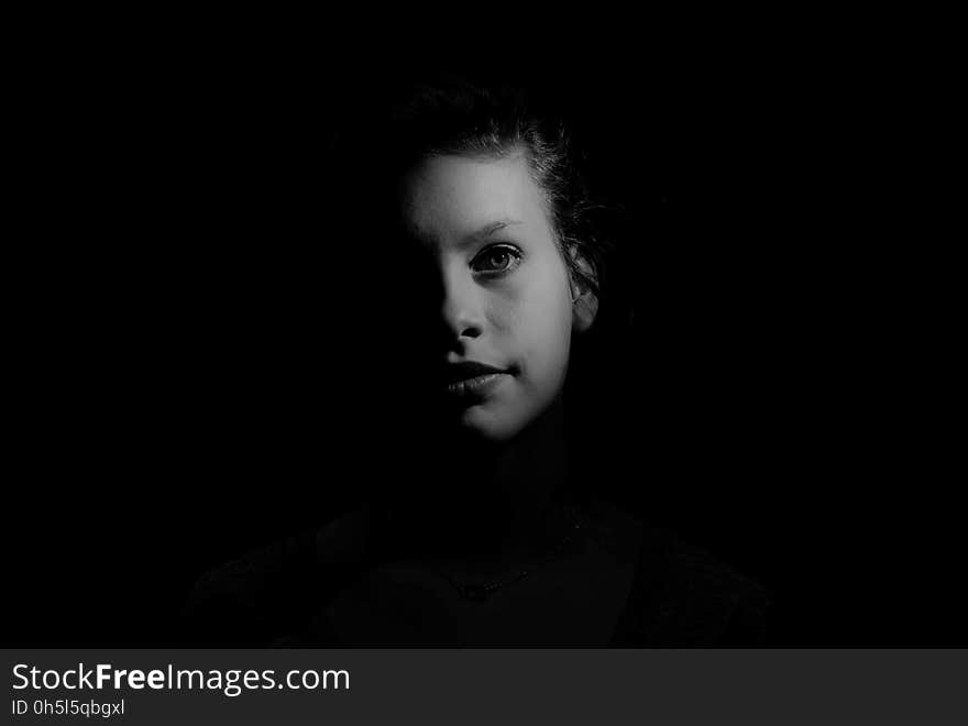 Gray Scale Photo of Woman