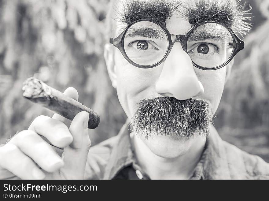 Face, Black And White, Nose, Man