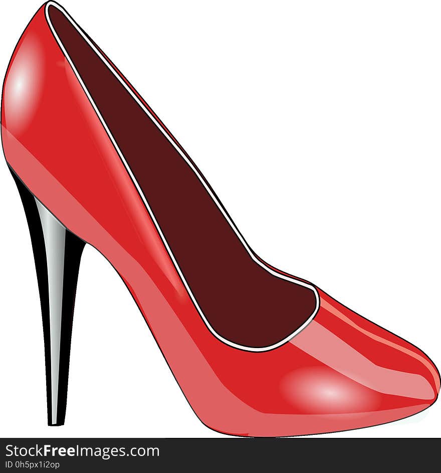 Footwear, High Heeled Footwear, Red, Shoe