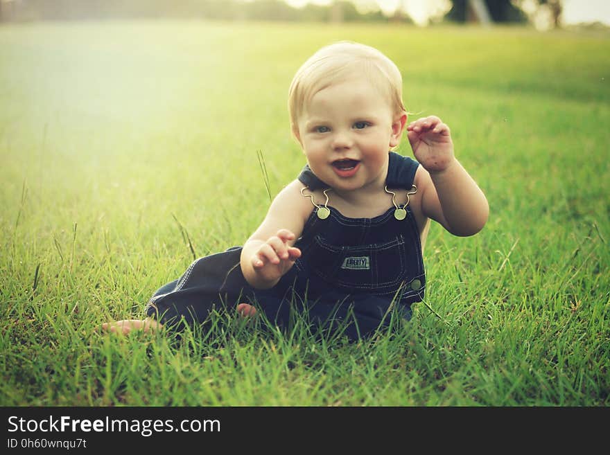 Green, Child, Grass, Photograph