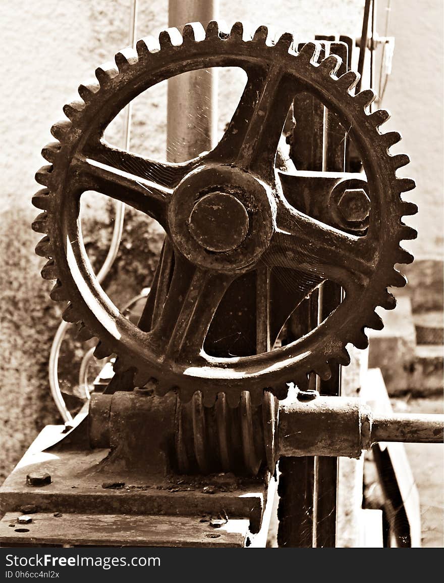 Wheel, Gear, Spoke, Iron