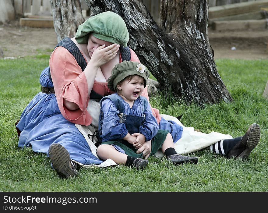 People, Grass, Sitting, Child