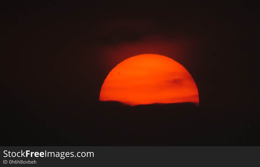 Cloud, Sky, Orange, Afterglow, Astronomical object, Red sky at morning