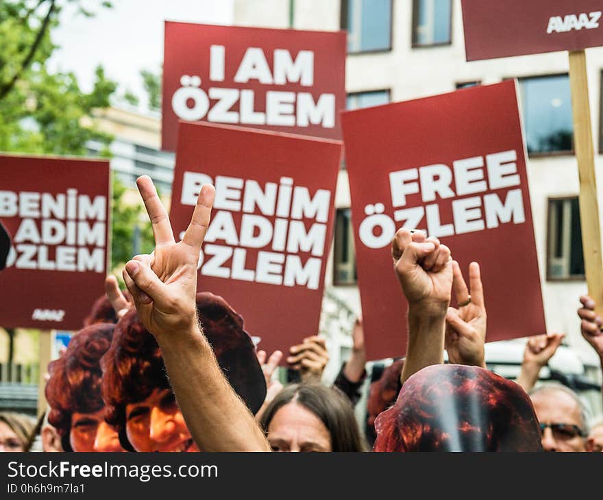 Avaaz-staffer Özlem has been jailed in Turkey along with other human rights defenders. Global citizens movement Avaaz near Turkish Embassy is calling for their liberation. July 25, 2017 - Near Turkish Embassy, Berlin, Germany. IGITAL CAMERA. Avaaz-staffer Özlem has been jailed in Turkey along with other human rights defenders. Global citizens movement Avaaz near Turkish Embassy is calling for their liberation. July 25, 2017 - Near Turkish Embassy, Berlin, Germany. IGITAL CAMERA