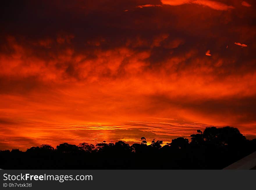 Sky, Red Sky At Morning, Afterglow, Sunset