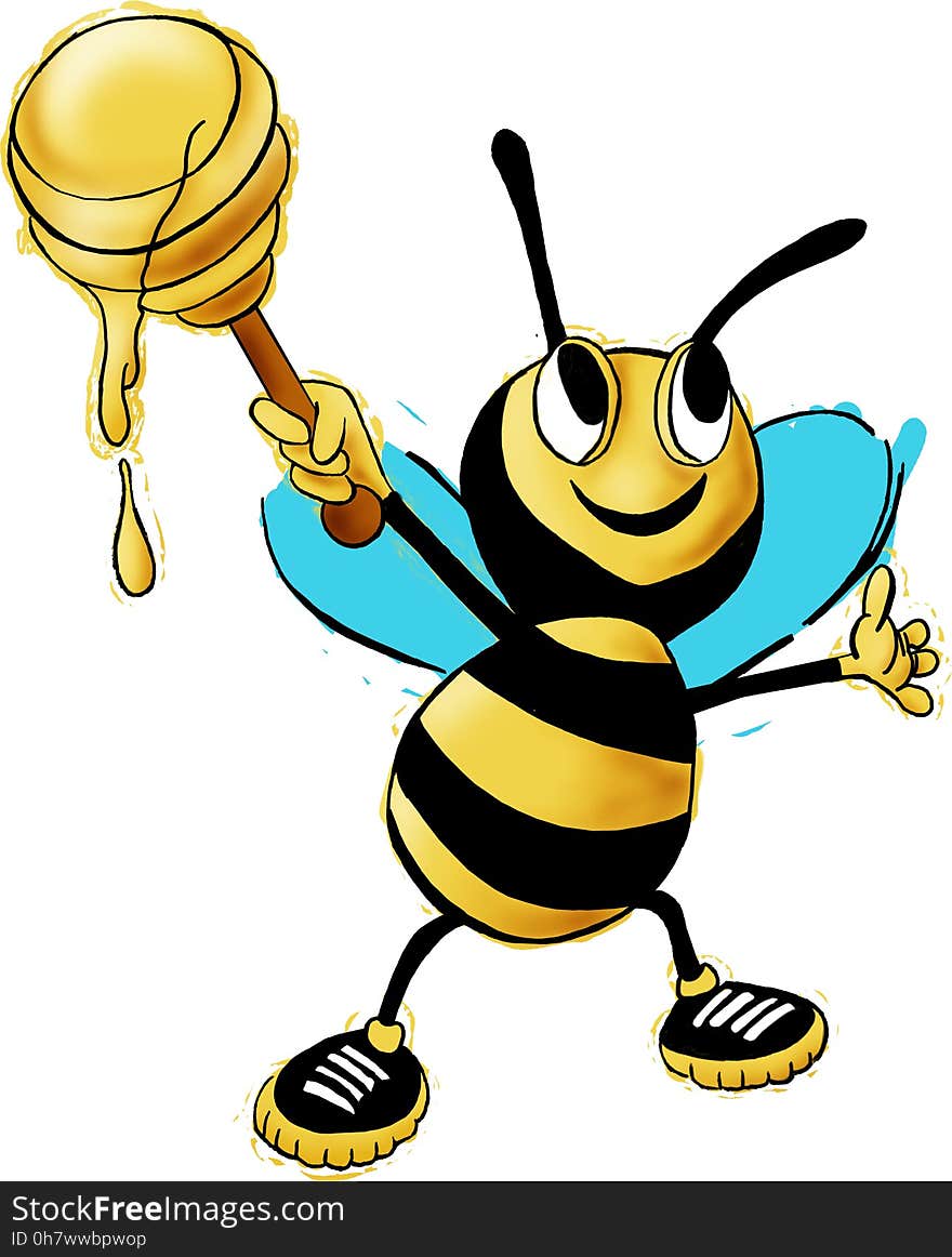 Honey Bee, Yellow, Insect, Invertebrate