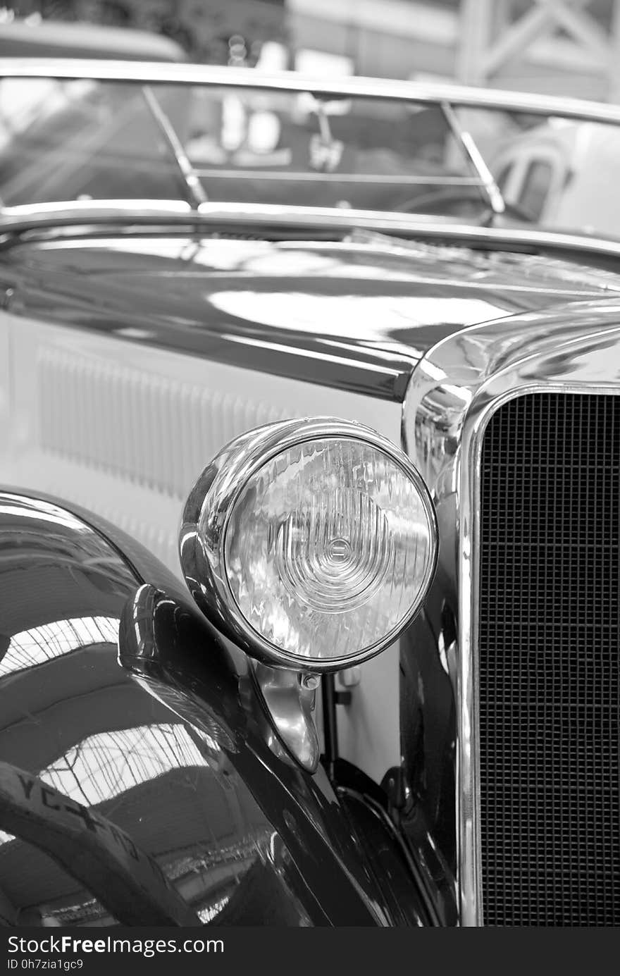 Car, Motor Vehicle, Black And White, Vintage Car