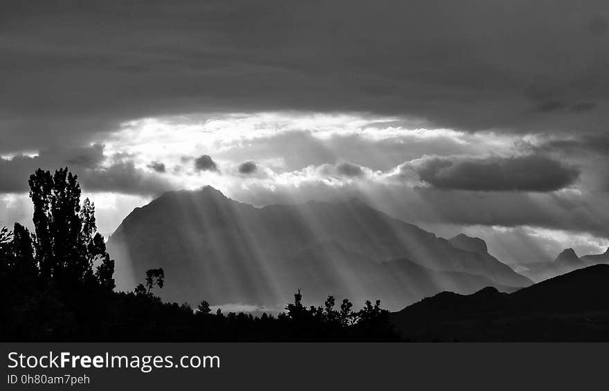 Sky, Cloud, Black And White, Atmosphere