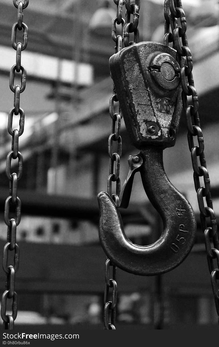 Black And White, Monochrome Photography, Metal, Chain