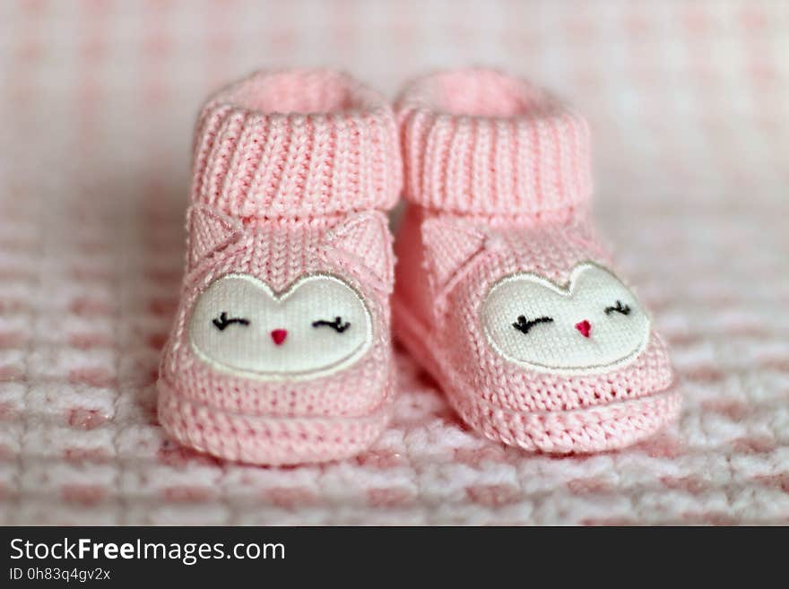 Close-up of Pink Baby Booties