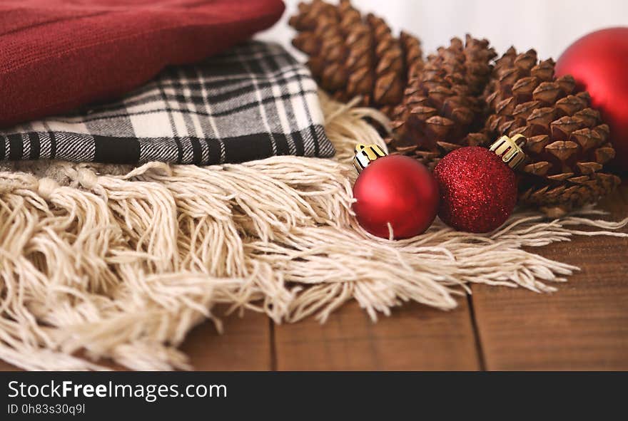 Close-up of Christmas Decorations on Table