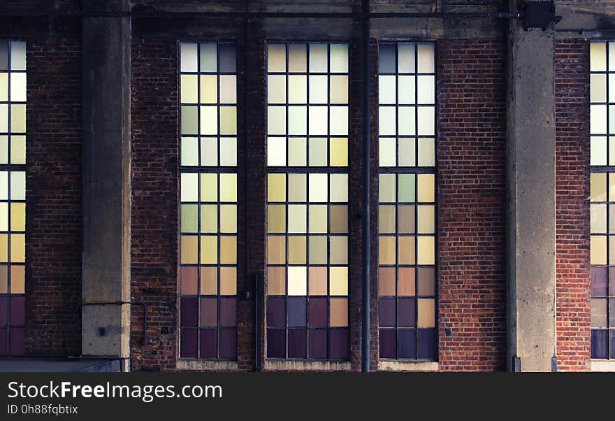 Green Yellow and Pink Stained Glass