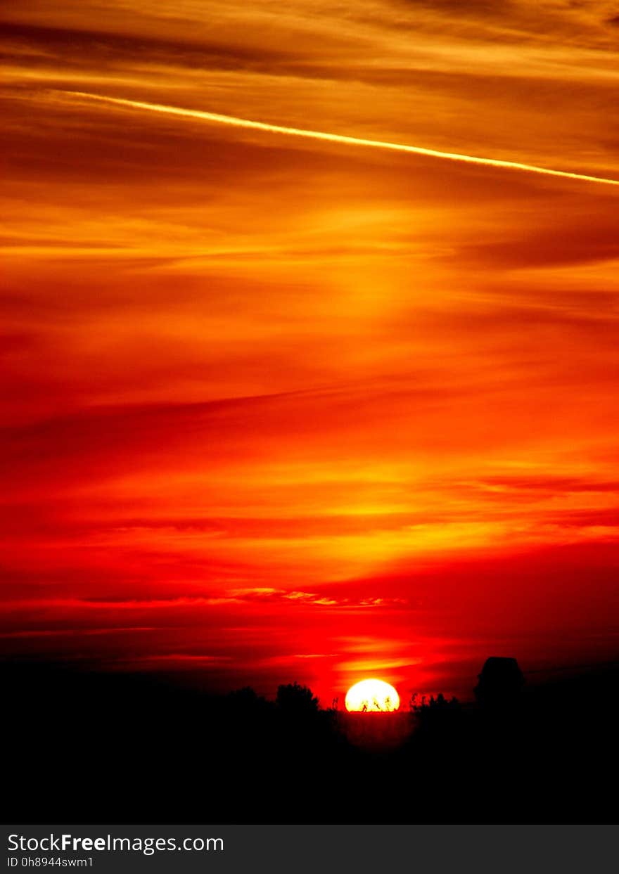 Sky, Red Sky At Morning, Afterglow, Horizon