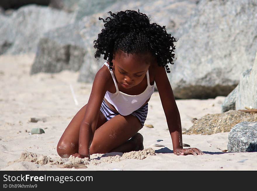 Vacation, Girl, Sand, Fun