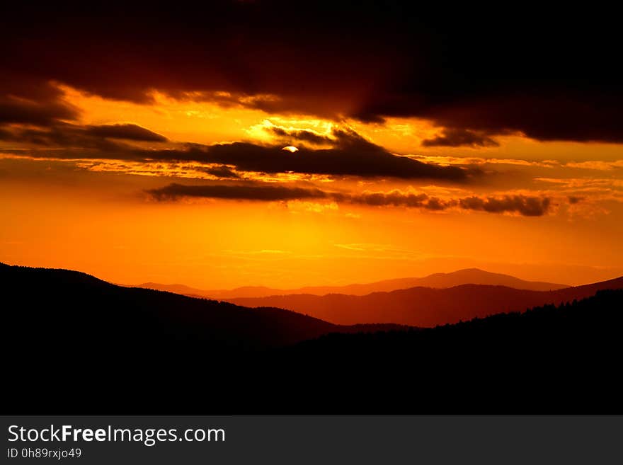 Sky, Afterglow, Horizon, Red Sky At Morning