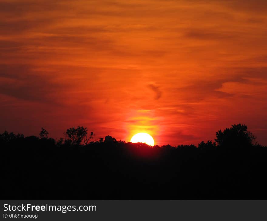 Sky, Red Sky At Morning, Afterglow, Sunrise