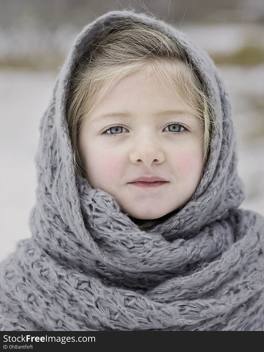 Human Hair Color, Girl, Child, Scarf