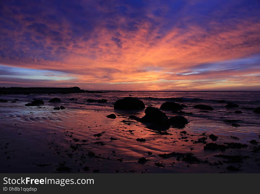 Sky, Horizon, Sea, Afterglow