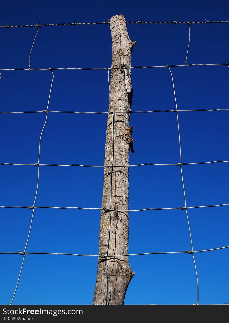 Sky, Blue, Wire Fencing, Electricity