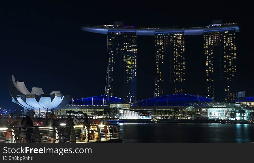 Cityscape, Reflection, Metropolis, Night