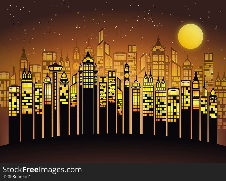 Yellow, Text, Metropolis, Night