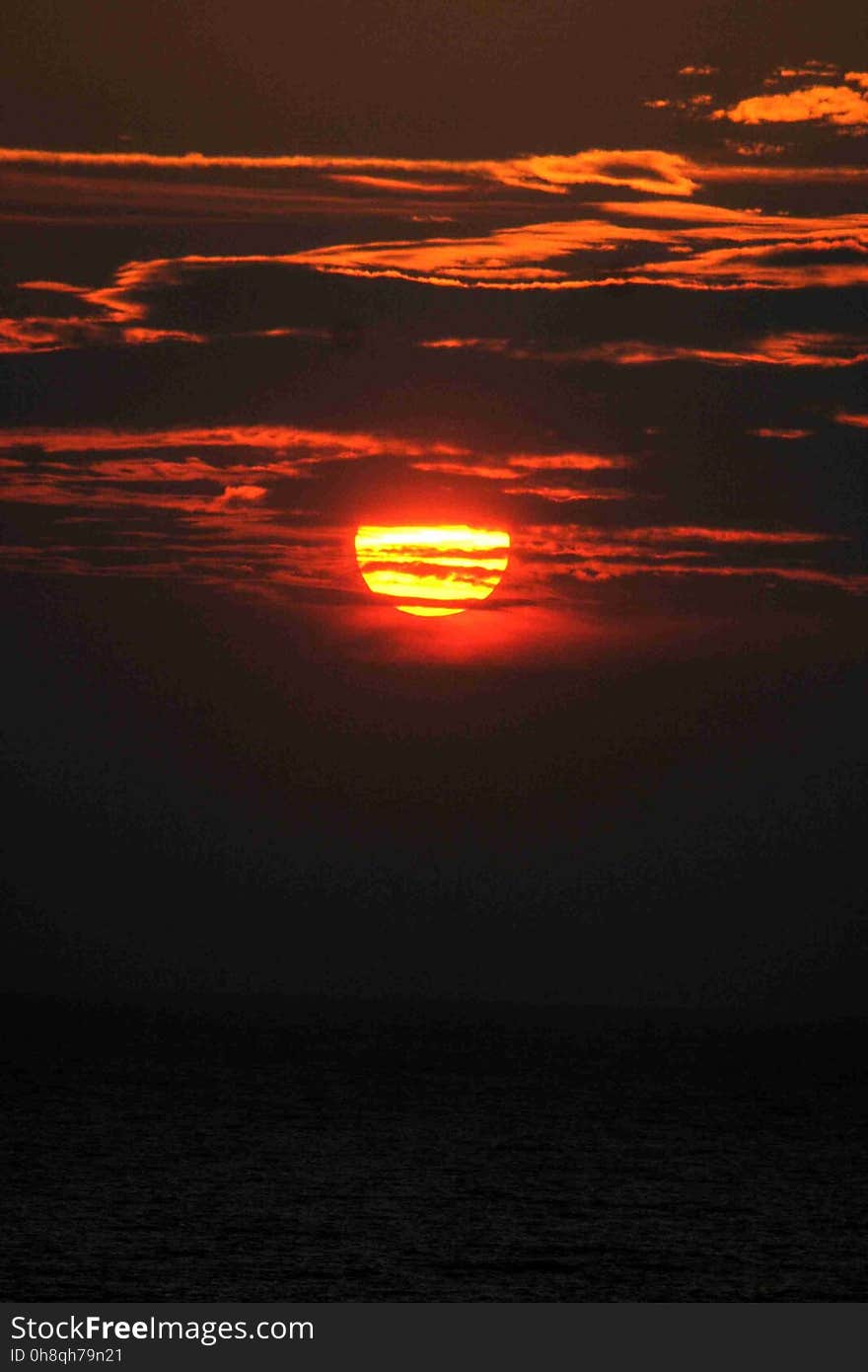 Horizon, Afterglow, Sky, Red Sky At Morning