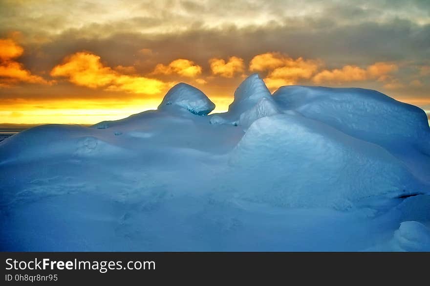 Sky, Iceberg, Arctic, Ice