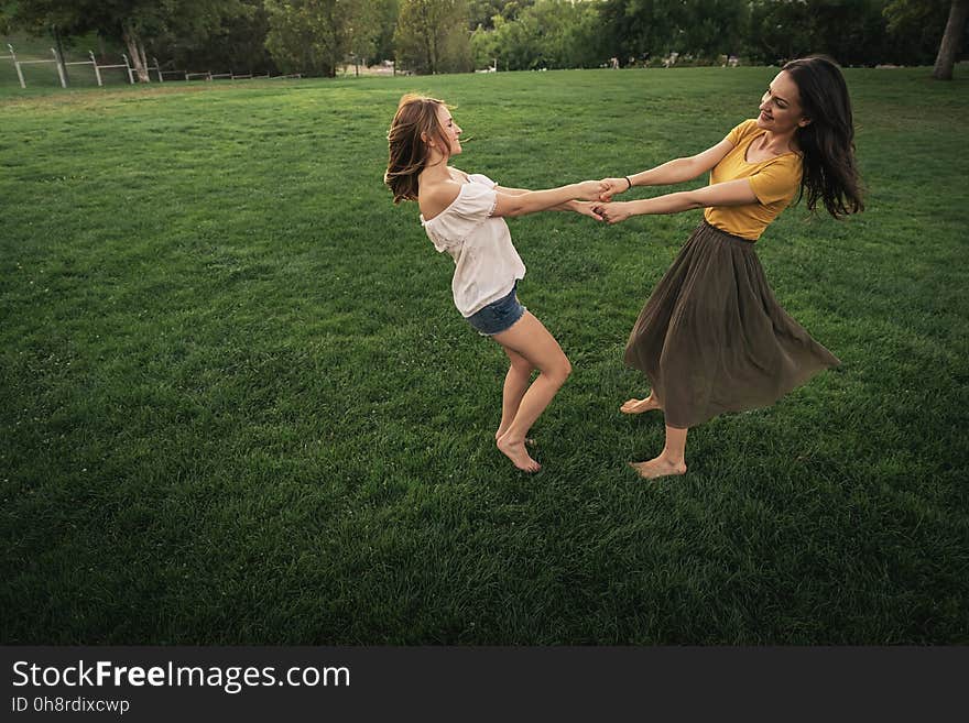 Beautiful Women Smiling And Having Fun.