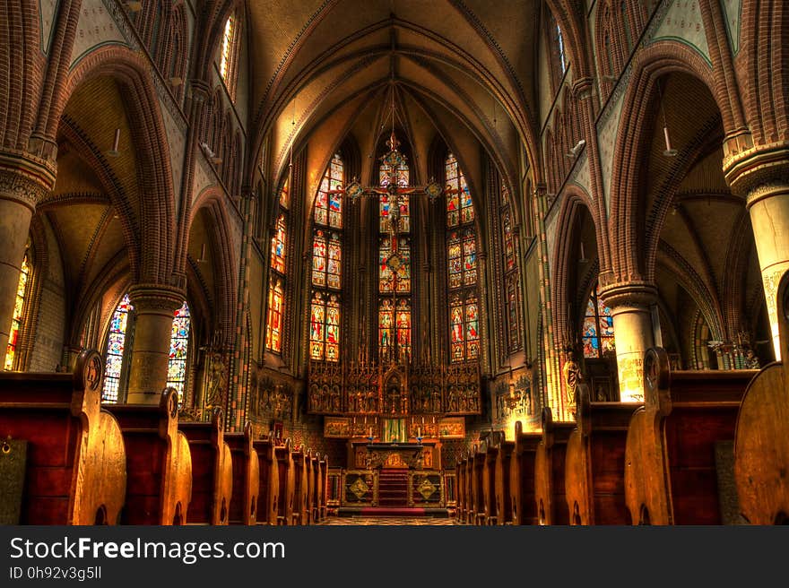 Cathedral, Medieval Architecture, Stained Glass, Place Of Worship