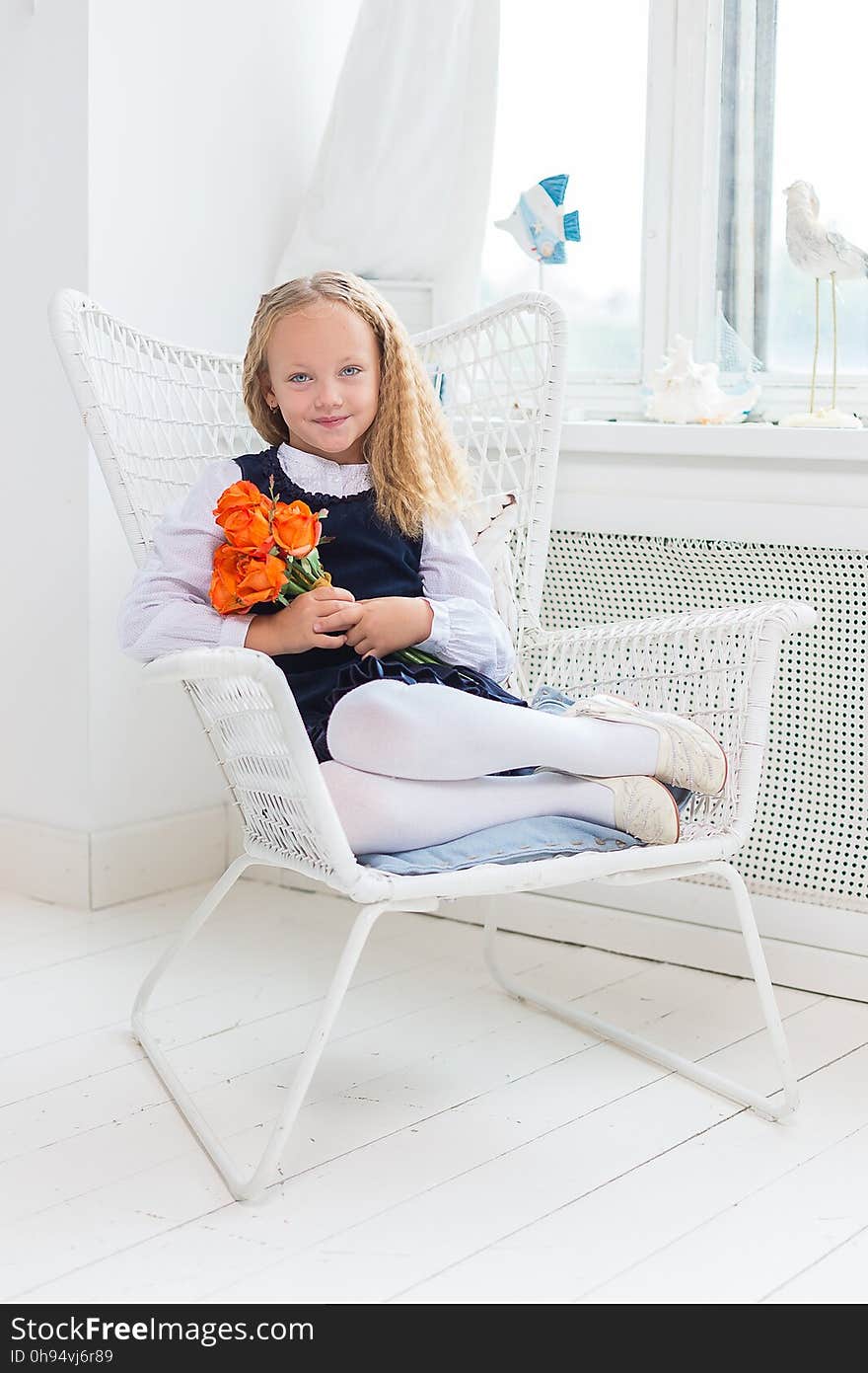 Furniture, Sitting, Chair, Girl