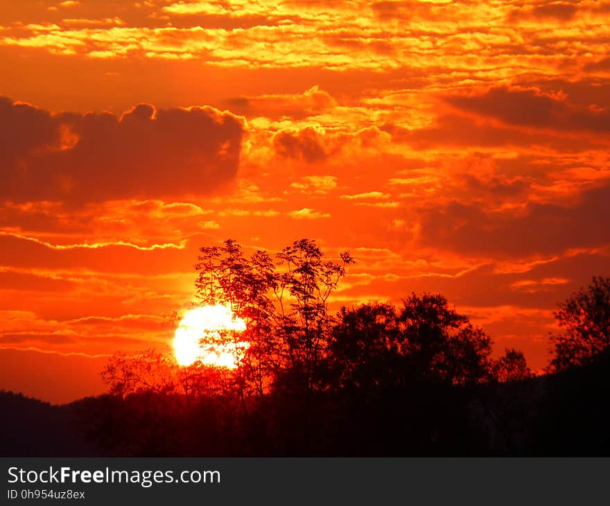 Sky, Red Sky At Morning, Afterglow, Sunset