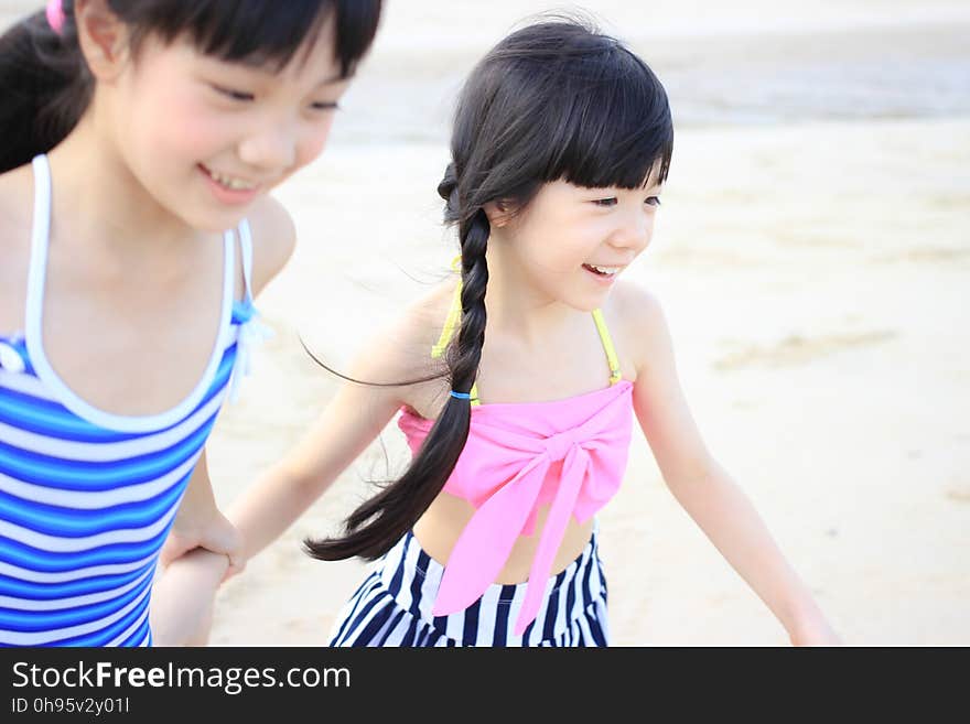 Child, Girl, Shoulder, Fun