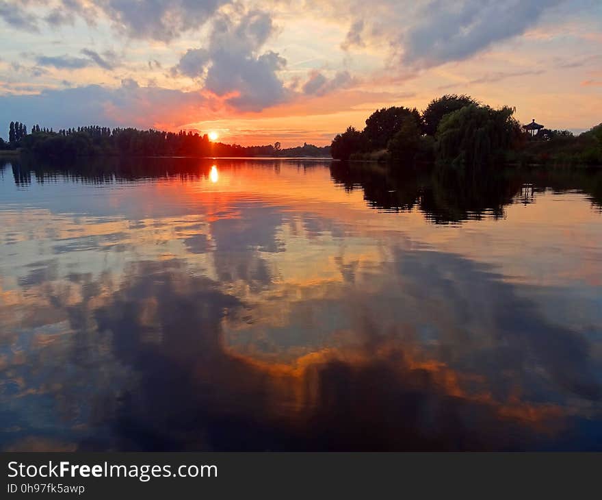 Reflection, Water, Sky, Nature