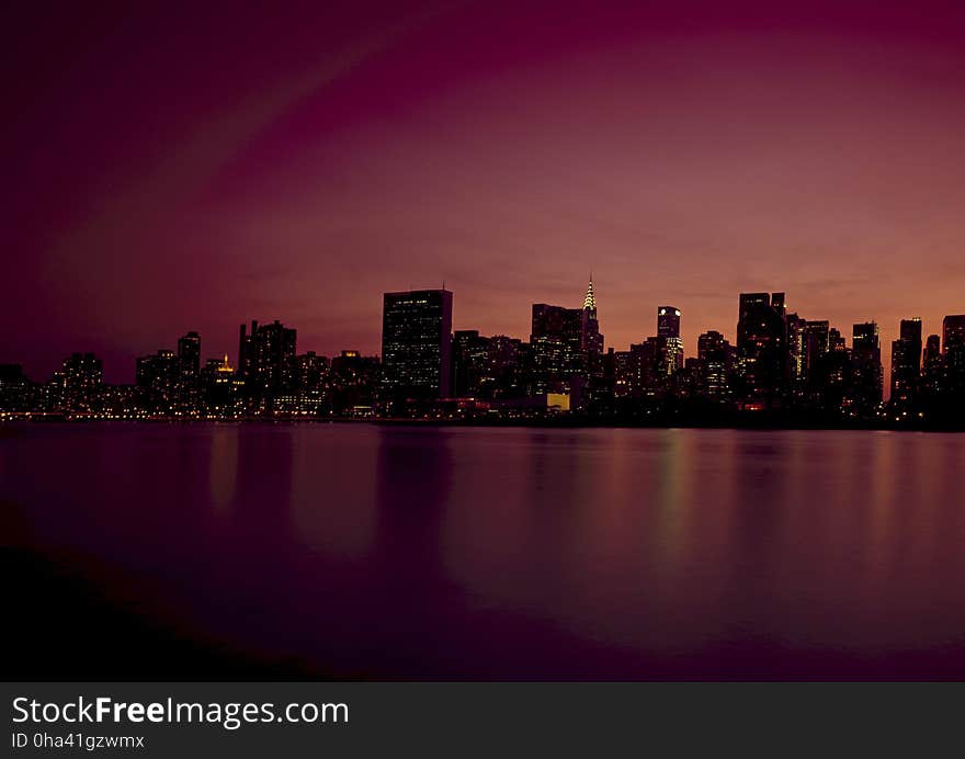 Cityscape, Skyline, City, Reflection