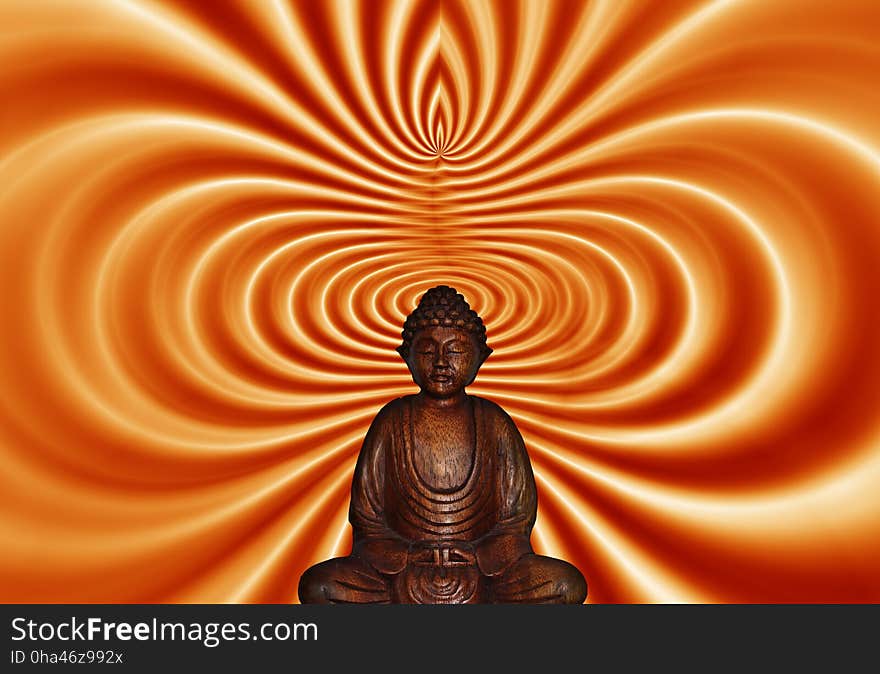 Orange, Gautama Buddha, Meditation, Computer Wallpaper