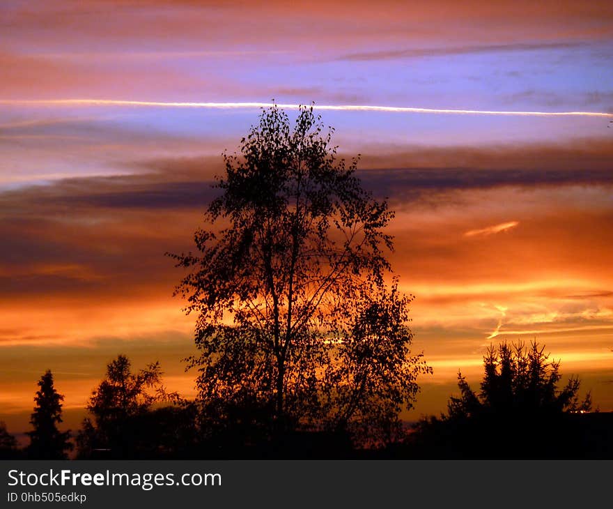 Sky, Red Sky At Morning, Afterglow, Sunset