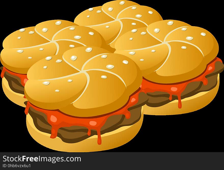 Yellow, Hamburger, Food, Fast Food